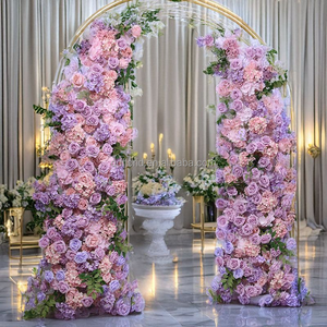 L80 personalizzare l'alta qualità <span class=keywords><strong>di</strong></span> seta finta festa <span class=keywords><strong>di</strong></span> nozze floreale sfondo archi decorazione <span class=keywords><strong>fiori</strong></span> corno <span class=keywords><strong>di</strong></span> mucca arco fiore artificiale - Product Image 1