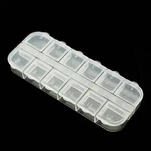 Translúcida arte de uñas contenedor de uñas de caja de plástico caja de almacenamiento contenedor