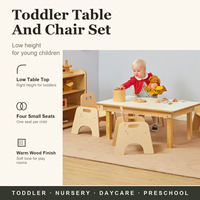 Ensemble table basse et chaises pour tout-petits, quatre places, mobilier Montessori pour enfants, maternelle, garderie, crèche, salle de classe