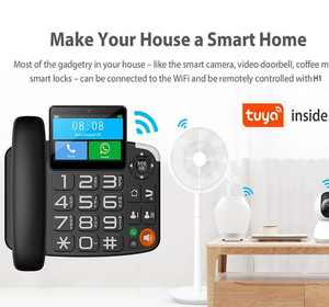 4G <span class=keywords><strong>Android</strong></span> Máy Tính Để Bàn Điện Thoại Với Lớn Hiển Thị Không Dây Volte Cố Định Điện Thoại Không Dây Với Dual Sim Và Pin - Product Image 5