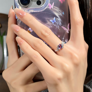 9 Wholesale 925 Silver 4*6mm Pear Cut Colorful Gemstone <b>Rings</b> <b>Adjustable</b> Natural Stones Minimalist Daily Wear Jewelry For Girls - Product Image 4