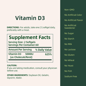Fabricante OEM Certificado de etiqueta privada Suplementos D3 K2 Vitaminas Vitamina D3 10000 Iu Softgel - Product Image 2