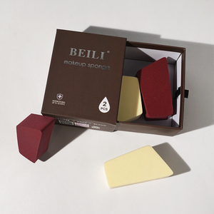 Esponja de Maquillaje Profesional en Forma de Trapezoide, Esponja de Maquillaje Suave, Sin Látex, Lavable, de Doble Uso, para Base de Maquillaje en Seco y Húmedo - Product Image 1