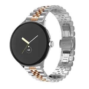 Klassieke Gesp Metalen Armband Vervangende Horlogeband Rvs Strap Band Voor Google Pixel Horloge