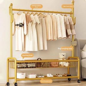 Porte-chaussures multi-niveaux à double rail blanc crème résistant à l'usure, organisateur roulant pour chambre familiale, porte-vêtements autoportant - Product Image 2