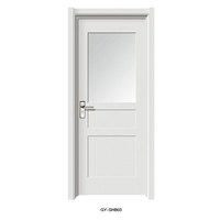 Porte intérieure moderne en bois blanc avec verre dépoli transparent, 3 panneaux, style Shaker, apprêtée blanche, taille personnalisable, pour hôpital
