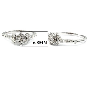 Fine Jewellery Precious High Quality 18k Plated White Gold Real Diamond Thin Cluster Classic Wedding Rings Women Anniversary - Product Image 2