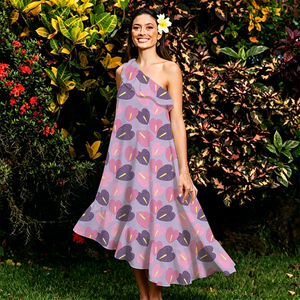 Vestido Maxi de un Hombro para Mujer, Estilo Tropical, Tendencia 2026, Elegante, Diseño Personalizado ODM, Estampado Floral Hawaiano, Vestido Casual de Verano para Dama - Product Image 2