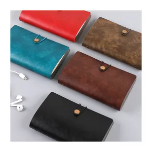 Stationery Supplies Portable Scrapbook Loose Leaf Planner Diary Book Faux Leather Cover Notebook With Elastic Strap