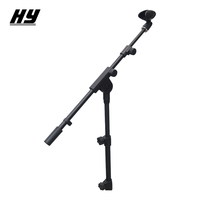 Support de microphone portable pour enregistrement en direct, design pliable verticalement, métal noir, usage professionnel, Huayun HY-601-2