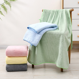Coral Fleece Bath <b>Towel</b> Solid Color Rectangle 300g 400g <b>Quick</b> Dry Home Use - Product Image 4