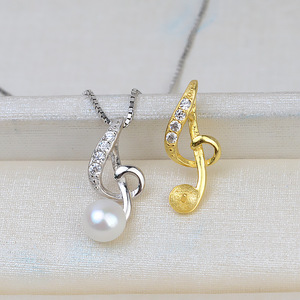 Pendentif en argent S925 pour femme, motif note de musique, accessoires DIY en perles, plateau semi-vid de 6 à 8 pouces pour décorations de bijoux de cheveux - Product Image 3