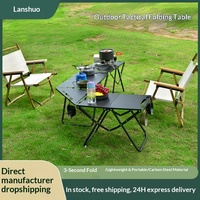 Table pliante tactique de camping en plein air - Meubles de pique-nique portables pour l'extérieur, en acier carbone épaissi, équipement complet