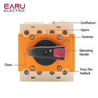 Interrupteur-sectionneur solaire EARU DC 4P 32A 1500V PV avec poignée rotative, interrupteur rotatif, boîte de distribution, rail DIN LONQ-40.F/I/X