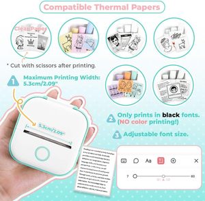 Phomemo T02迷你便携式打印机热敏口袋打印机贴纸打印舱学生学习笔记儿童礼品 - Product Image 2