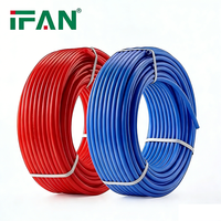 Tuyaux en plastique rouge et bleu IFAN durables conformes à la norme ASTM pour l'alimentation en eau, 1/8"-2", tuyau PEX pour chauffage au sol, résistant au gel, tuyau PEX a