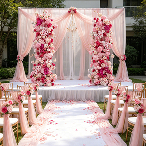 Ensemble d'arche fleurie artificielle en soie de luxe DKB pour mariage et événements, toile de fond photo, décoration d'événements - Product Image 1