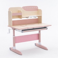 Nouvel Arrivage Bureau d'Apprentissage Rose Réglable en Hauteur Mobilier Ergonomique en Bois Ensemble Table d'Étude et Chaises pour Enfants Adolescents