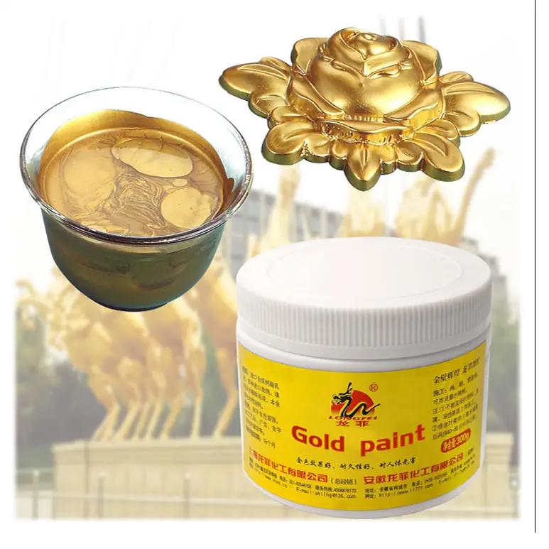 Safe Material Eco-friendly Gold Color Paint Waterproof Gold Paint