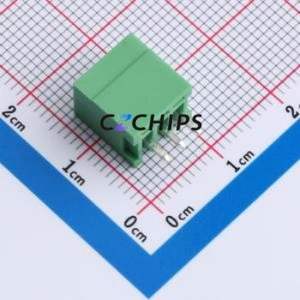 MX2EDGVC-2.54-03P-GN01-Cu-A Plug-in Terminal Block Through hole,P=2.54mm Board-to-Board / Socket - Closed 1x3P 2.54mm Green - Product Image 2