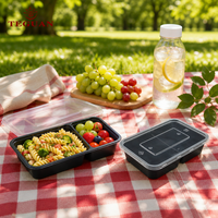 Boîte à lunch Teguan 500 ml à 2 compartiments, sans BPA, couvercle en plastique sécurisé, grande capacité, compatible lave-vaisselle, pour le stockage des aliments chauds