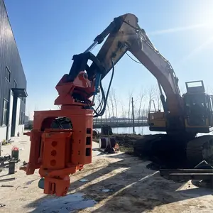 KS40 Side Grip Pile Driver Vibro Hammer Hydraulic High Frequency Excavator Mounted Pile Drilling Machine For Construction Works
