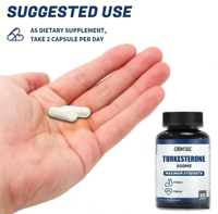 Капсулы Pure Turkesterone 500 мг для повышения потенции и роста мышц у взрослых мужчин, сертифицированные GMP, веганские, с низким содержанием жира, под собственной торговой маркой
