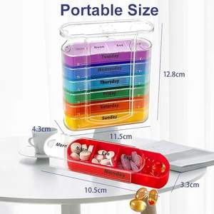 7日間ポータブルピルボックスビタミンピルボックスオーガナイザーピルボックスケース旅行薬オーガナイザー - Product Image 3