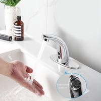 Mélangeur froid et chaud monté sur le pont, robinets de lavage d'eau, lavabo moteur, lavabo électrique, capteur, robinet d'évier de salle de bains