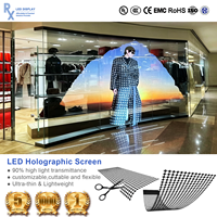 Écran LED transparent flexible ultra-fin RX Holographic pour publicité, film publicitaire, écran LED pour vitrine, publicité intérieure
