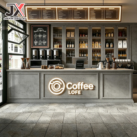 Comptoir de bar à café minimaliste sur mesure, dessin 3D complet pour l'agencement de la boutique, mobilier d'intérieur pour café, restaurant, boutique - Vente chaude