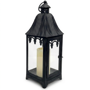 Lanterne en métal gris mat personnalisée, faite à la main, porte-bougie pour anniversaire, Noël, décoration d'intérieur/extérieur - Product Image 1