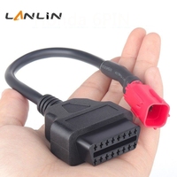 Cable adaptador de diagnóstico OBD2 al por mayor, de 16 pines hembra a 6 pines para motocicleta, accesorios personalizados para reparación de motos