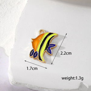 Ciondolo Fai-da-Te in Lega Smaltata a Forma di Pesce Tropicale, Graziosi Charm di Animali Marini - Product Image 4