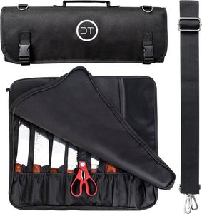 Échantillon gratuit : Sac de transport pour couteaux de chef, 20 poches au total, pour couteaux et ustensiles de cuisine, en toile cirée résistante aux taches, pour étudiants en cuisine - Product Image 1