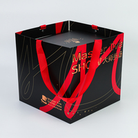 Boîte à gâteau en carton personnalisée avec logo, fenêtre et poignée, emballage en papier pour pâtisserie, cupcakes d'anniversaire