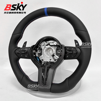 Volant en cuir mat et fibre de carbone pour BMW F30 F10 F15 F36 F20 F22 F25 F32 M3 M4 M5 X5 E46 E60 E70 E90 E91 E92