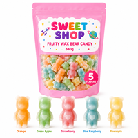 Bonbons Gommeux en Forme d'Ours 340g Sachet 5 Saveurs Remplis de Confiture Liquide Bonbons en Forme d'Animaux 3D à Mâcher en Bouteille