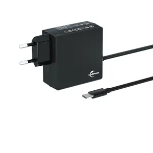 65W 교환 가능한 Uk Eu Au Kc 플러그 노트북 노트북 240V 12V 24V 2A 3A 범용 유형 C USB 고속 충전 충전기 전원 어댑터