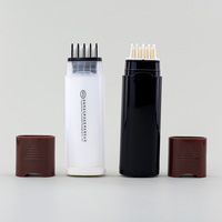 Bâtonnet de soin capillaire personnalisé en tube de plastique PP noir avec peigne denté – Matériau d'emballage, outil magique pour couvrir les cheveux blancs