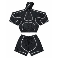 Survêtement décontracté pour homme, coupe-vent, short et sweat à capuche réfléchissant en nylon et polyester, personnalisable avec logo de marque OEM