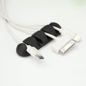 4-Hole Self-Adhesive Cable Organizer <b>Clip</b> Desktop Wire Management Holder for USB Data Cable Headphone Cord - Product Image 1