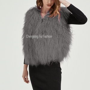 <strong>Women's</strong> Genuine Mongolian Tibetan Lamb Fur <strong>Long</strong> Streetwear Striped Vest Winter Warm Real Sheep Fur <strong>Gilet</strong> - Product Image 2