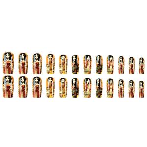 Produits de beauté de luxe Fournitures pour ongles Appuyez sur les ongles <span class=keywords><strong>Manga</strong></span> Cartoon Long Hair Doll Nail Wholesale Press on Tips 24Pcs Réutilisable - Product Image 6