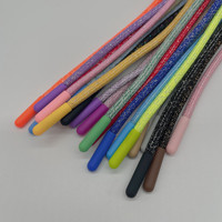 Cordon de serrage en polyester Lurex de 4-5 mm avec embouts en plastique pour lacets de chaussures, cordon de serrage personnalisé pour sweat à capuche