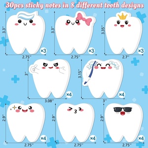 Cadeaux personnalisés pour la Semaine des Infirmières : Blocs-notes adhésifs en forme de <span class=keywords><strong>dent</strong></span> pour assistant dentaire, bloc-notes Post-it pour dentiste, pour adultes - Product Image 3