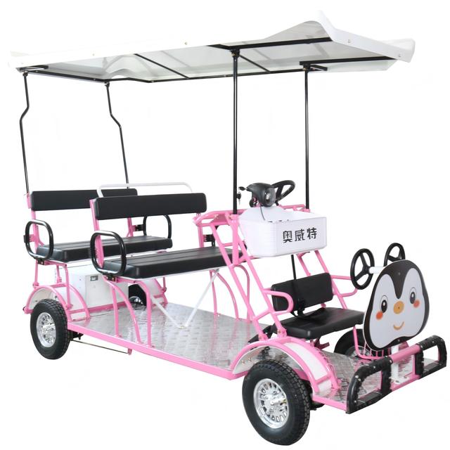 Family Electric Sightseeing Bike for Resort Tours-Quadricycle Tour Vehicle