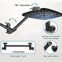 SANIPRO ABS ensemble de douche en acier inoxydable avec jet à main haute pression, pommeau de douche pluie avec bras d'extension réglable