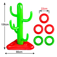 Jeu de lancer d'anneaux gonflables en PVC OEM en forme de cactus avec cible, jouets de piscine aquatiques pour enfants et adultes