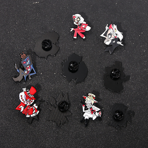 Hot Anime Personajes Pin Insignia Hazbin <span class=keywords><strong>Hotel</strong></span> Lindo Metal Colgante <span class=keywords><strong>Broche</strong></span> Insignia Broches de solapa - Product Image 5